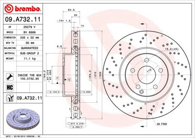 09A73211 BREMBO Тормозной диск