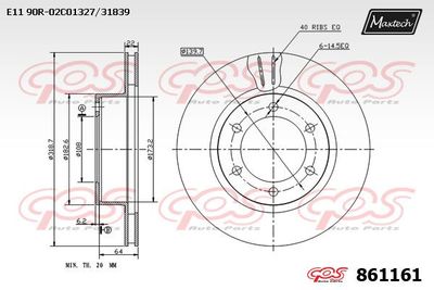 861161 MAXTECH Тормозной диск