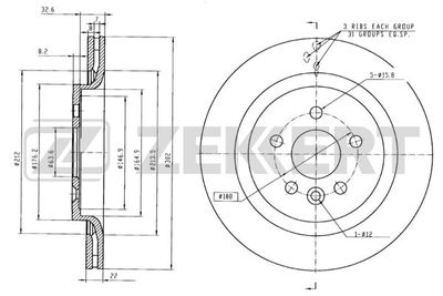 BS5264 ZEKKERT Тормозной диск