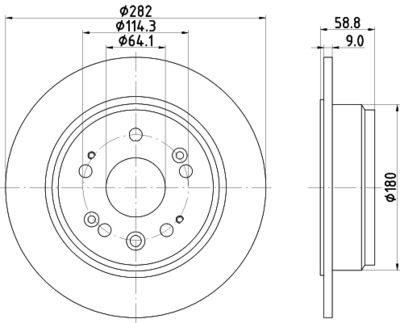 8DD355119031 HELLA PAGID Тормозной диск