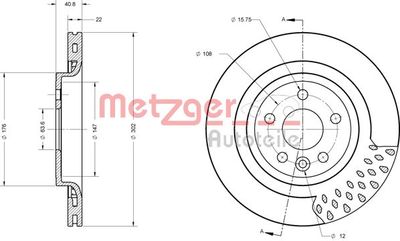 6110590 METZGER Тормозной диск