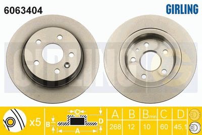 6063404 GIRLING Тормозной диск