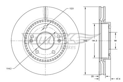 TX7331 TOMEX Brakes Тормозной диск