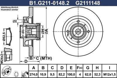 B1G21101482 GALFER Тормозной диск
