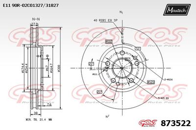 873522 MAXTECH Тормозной диск