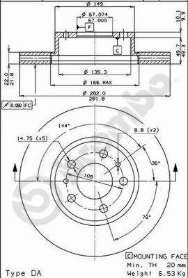 BS7864 BRECO Тормозной диск