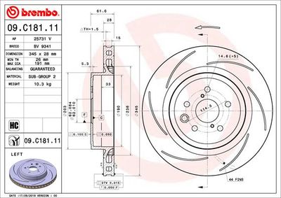 09C18111 BREMBO Тормозной диск