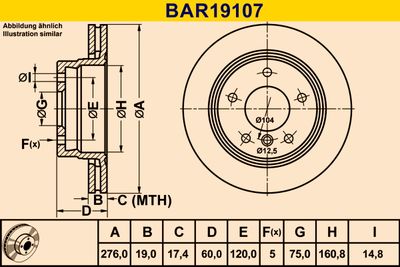 BAR19107 BARUM Тормозной диск