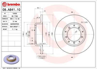 08A84110 BREMBO Тормозной диск