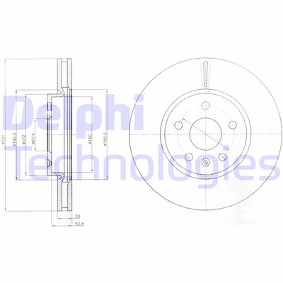 BG4189 DELPHI Тормозной диск