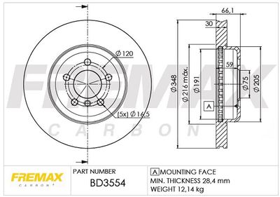 BD3554 FREMAX Тормозной диск