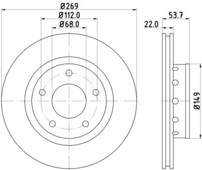 8DD355128951 HELLA PAGID Тормозной диск