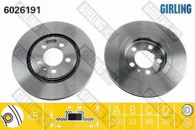 6026191 GIRLING Тормозной диск