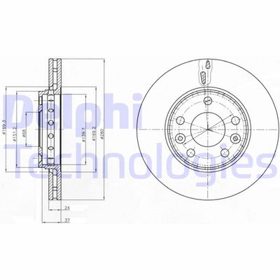 BG4265C DELPHI Тормозной диск