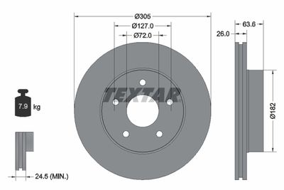 92113600 TEXTAR Тормозной диск
