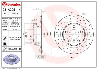 08A2051X BREMBO Тормозной диск