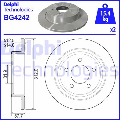 BG4242 DELPHI Тормозной диск