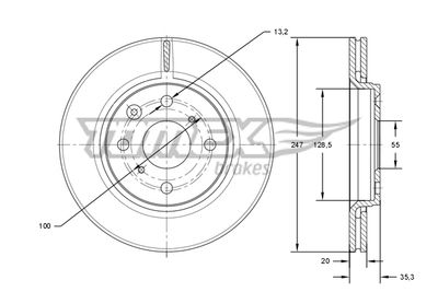 TX7155 TOMEX Brakes Тормозной диск