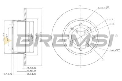 CD6374S BREMSI Тормозной диск