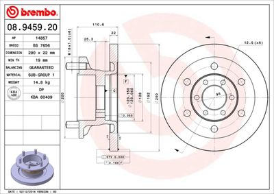 08945920 BREMBO Тормозной диск