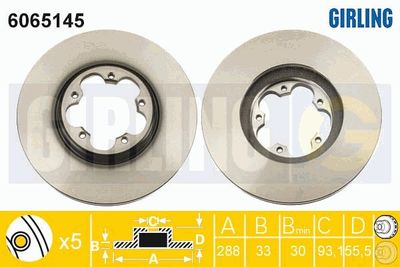 6065145 GIRLING Тормозной диск