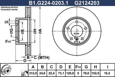 B1G22402031 GALFER Тормозной диск