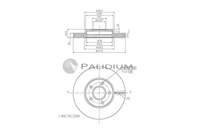 P330144 ASHUKI by Palidium Тормозной диск