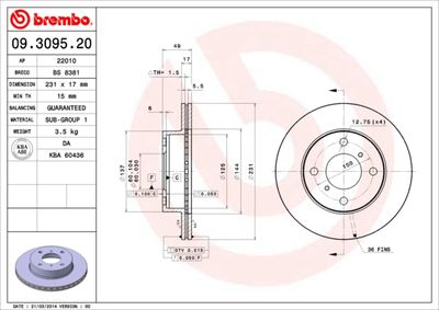 09309520 BREMBO Тормозной диск