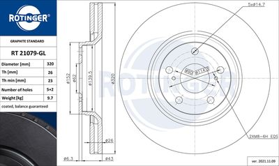 RT21079GL ROTINGER Тормозной диск