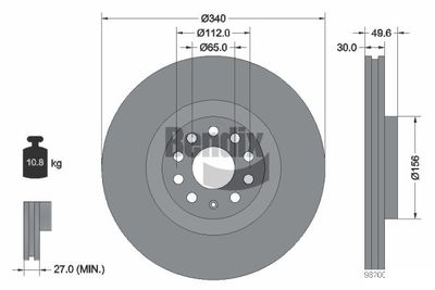 BDS1358HC BENDIX Braking Тормозной диск