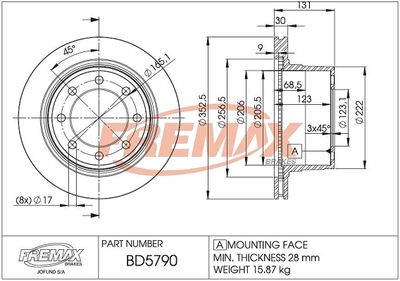 BD5790 FREMAX Тормозной диск