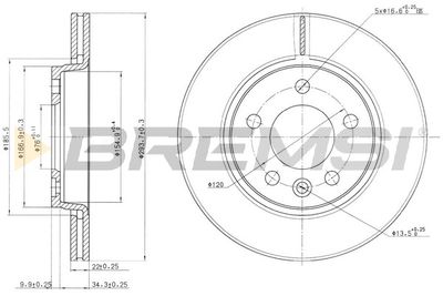 CD7286V BREMSI Тормозной диск