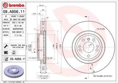 09A95611 BREMBO Тормозной диск