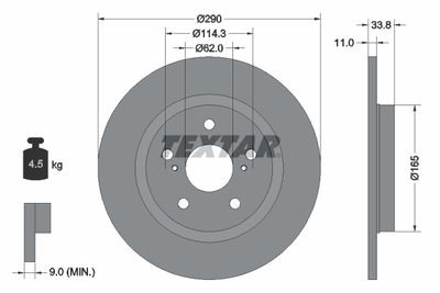 92195200 TEXTAR Тормозной диск