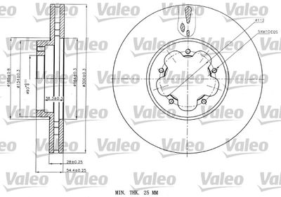 187151 VALEO Тормозной диск