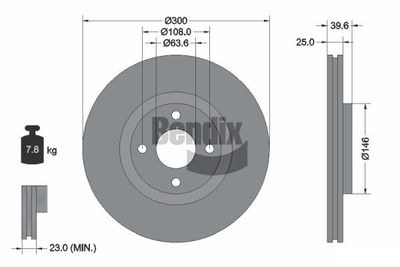 BDS1614 BENDIX Braking Тормозной диск