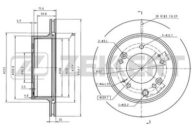 BS5393 ZEKKERT Тормозной диск