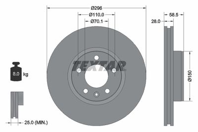 92057700 TEXTAR Тормозной диск