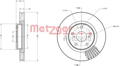 6110355 METZGER Тормозной диск