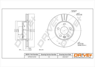 DP1010110733 Dr!ve+ Тормозной диск