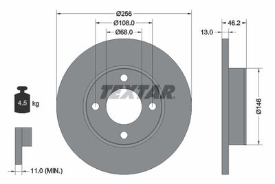 92025900 TEXTAR Тормозной диск