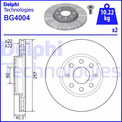 BG4004 DELPHI Тормозной диск
