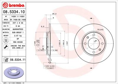 08533410 BREMBO Тормозной диск