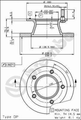 BS7390 BRECO Тормозной диск