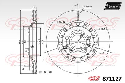 871127 MAXTECH Тормозной диск