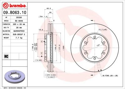 09B06310 BREMBO Тормозной диск