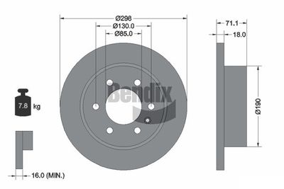 BDS1584 BENDIX Braking Тормозной диск