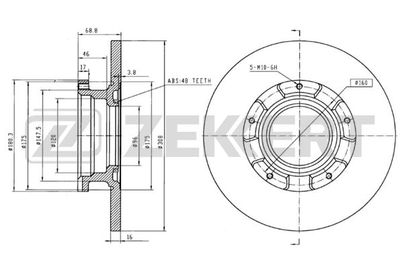 BS6482 ZEKKERT Тормозной диск