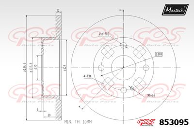 853095 MAXTECH Тормозной диск