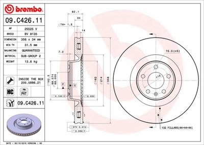 09C42611 BREMBO Тормозной диск